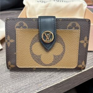 Louis Vuitton Brown and Black Wallet with Monogram Design